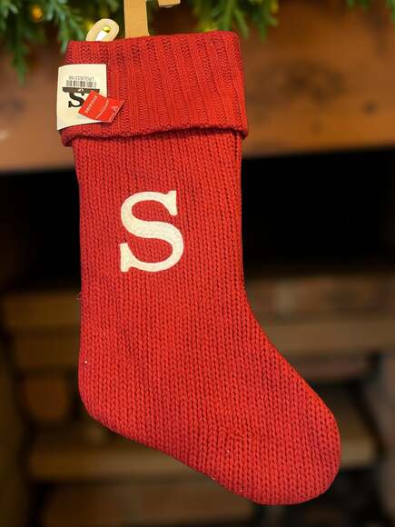 Wondershop Red Knit Christmas Stocking - Initial S - Picture 1 of 1